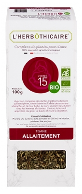 L'Herbôthicaire L'Herbô 15 Tisane Allaitement Complexe de Plantes Bio 100 g