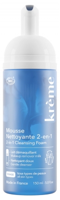 Krème Mousse Nettoyante 2en1 Tous Types de Peaux Bio 150 ml
