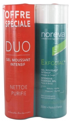 Gel Nettoyant Purifiant Exfoliac Lot de 2 x 200 ml (à consommer de préférence avant le 30/06/2026)