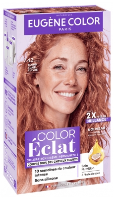 Eugène Color Color & Glow Coloration Ton sur Ton Sans Ammoniaque 115 ml - Coloration : 7.42 Blond Clair Cuivré
