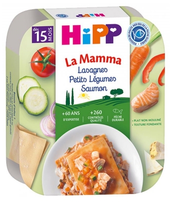 Lasagnes aux Petits Légumes et Saumon pour Bébé de 15 mois - 250 g (à consommer de préférence avant le 14/08/2026)