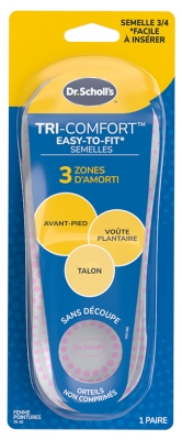 Scholl Semelles Tri-Comfort Easy-to-Fit Fmme Pointures 35 - 40 1 Paire