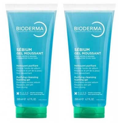 Gel Nettoyant Purifiant Sebium de Bioderma en Lot de 2 x 200 ml