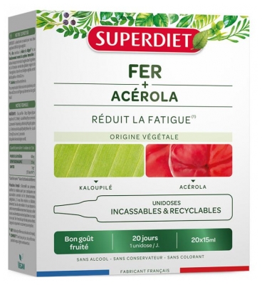 Relais Fer Naturel + Vitamine C en Ampoules - 20 doses (à consommer de préférence avant le 30/08/2026)