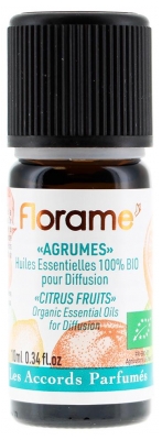 Florame Agrumes Huiles Essentielles pour Diffusion Bio 10 ml (à consommer de préférence avant le 31/08/2026)