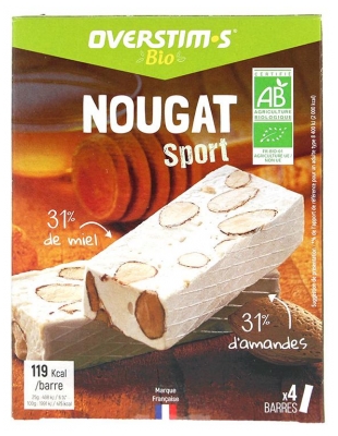 Barres énergétiques bio à la nougatine - Lot de 4 (à consommer de préférence avant le 07/07/2026)