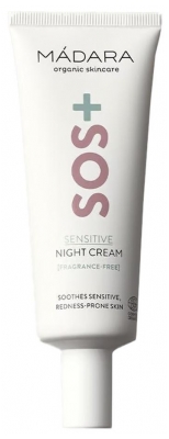 Crème de Nuit Apaisante Bio Mádara SOS+ Sensitive - 70 ml (à consommer de préférence avant le 30/08/2026)