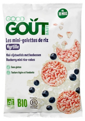 Mini-Galettes de Riz à la Myrtille pour Bébé 10 Mois+ - Bio - 40g (à consommer de préférence avant le 28/08/2026)