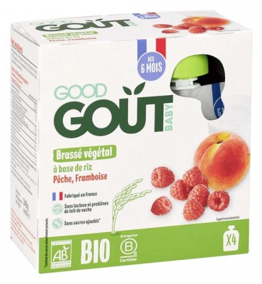 Good Goût Brassé Végétal à Base de Millet Banane Vanille Dès 6 Mois Bio 4 Gourdes de 85 g (à consommer de préférence avant le 30/06/2026)