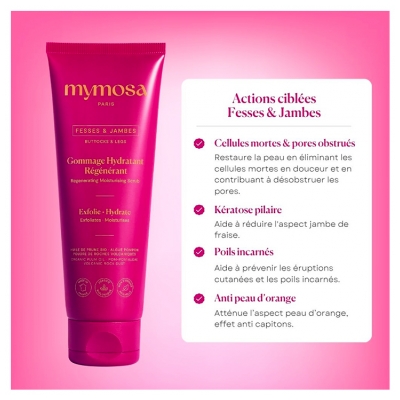 Mymosa Fesses & Jambes Gommage Hydratant Régénérant Efxolie et Hydrate Bio 125 ml