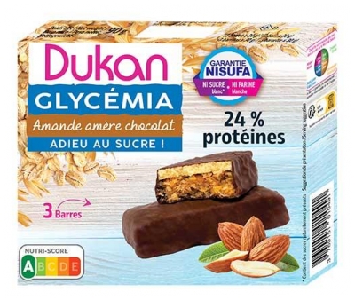 Barres substitutives à base d'amande amère au chocolat - Lot de 3 (à consommer de préférence avant le 23/07/2026)