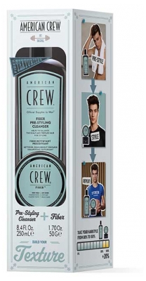 American Crew Shampoing Fiber Précoiffant Nettoyant 250 ml + Cire Fiber Effet Mat Fixation Forte 50 g