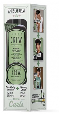 American Crew Shampoing Forming Précoiffant Nettoyant 250 ml + Forming Crème Brillance Naturelle Fixation Souple 50 g