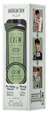 American Crew Shampoing Forming Précoiffant Nettoyant 250 ml + Forming Crème Brillance Naturelle Fixation Souple 50 g