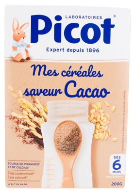 Picot Mes Céréales Saveur Cacao Dès 6 Mois 200 g (à consommer de préférence avant le 16/07/2026)
