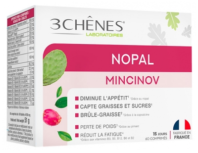 Les 3 Chênes Nopal Mincinov Minceur 60 Comprimés
