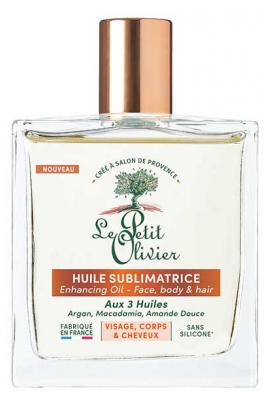 Le Petit Olivier Huile Sèche Sublimatrice aux 3 Huiles Argan Macadamia Amande Douce 100 ml