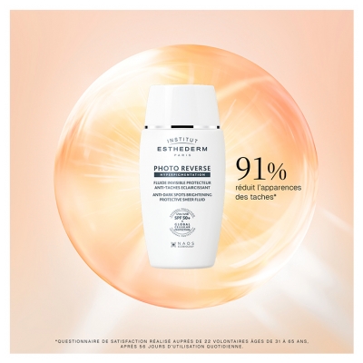 Institut Esthederm Photo Reverse Fluide Invisible Protecteur Éclaircissant Anti-Taches Visage SPF50+ 40 ml