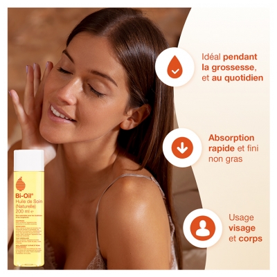 Bi-Oil Huile de Soin Naturelle - Soin Spécialisé Pour Les Vergetures Cicatrices Peau Sèche et Teint Irrégulier - 1 X 125 ml
