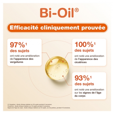 Bi-Oil Huile de Soin Naturelle - Soin Spécialisé Pour Les Vergetures Cicatrices Peau Sèche et Teint Irrégulier - 1 X 125 ml