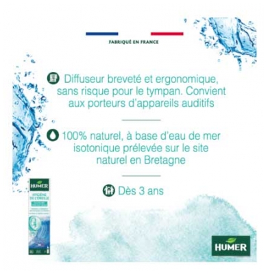 Humer Hygiène de l'Oreille - 100% Naturel - Spray Auriculaire 100 ml