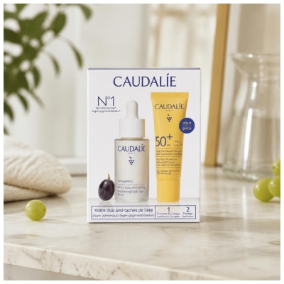 Caudalie Vinoperfect Sérum Éclat Anti-Taches Viniférine 30 ml + Vinosun Fluide Très Haute Protection SPF50+ 20 ml Offert