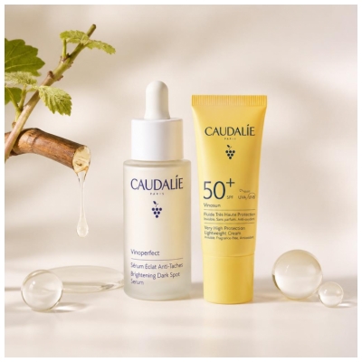 Caudalie Vinoperfect Sérum Éclat Anti-Taches Viniférine 30 ml + Vinosun Fluide Très Haute Protection SPF50+ 20 ml Offert