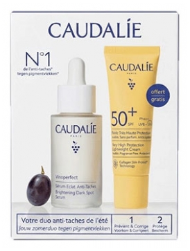 Caudalie Vinoperfect Sérum Éclat Anti-Taches Viniférine 30 ml + Vinosun Fluide Très Haute Protection SPF50+ 20 ml Offert