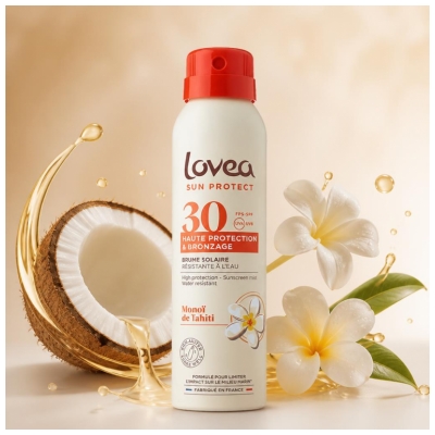 Lovea Brume Haute Protection & Bronzage Visage et Corps Monoï de Tahiti SPF30 150 ml