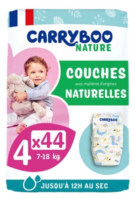 Carryboo Couches Naturelles à Motif Taille 4 (7-18Kg) 44 Couches