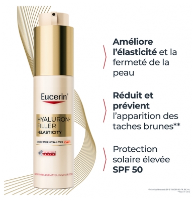 Eucerin Hyaluron-Filler + Elasticity Soin de Jour Ultra-Léger Anti-Âge SPF50 50 ml