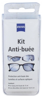 Zeiss Kit Spray Anti Buée 15 ml + Tissu Microfibres
