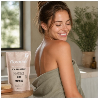 Florame Gel Douche Amande Rechargeable Bio Eco Recharge 700 ML