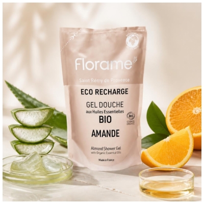 Florame Gel Douche Amande Rechargeable Bio Eco Recharge 700 ML
