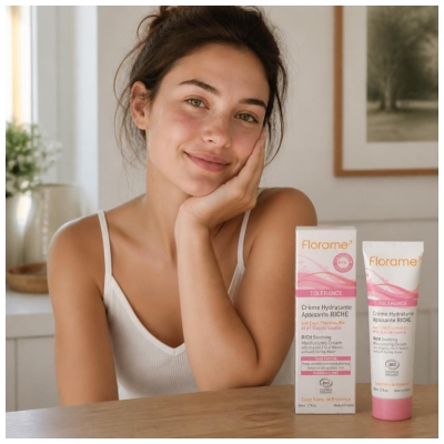 Florame Tolérance Crème Apaisante Hydratante Apaisante Riche Bio 50 ml