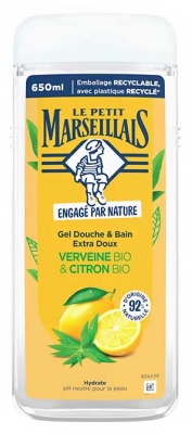 Le Petit Marseillais Gel Douche & Bain Extra Doux Citron & Verveine Bio 650 ml