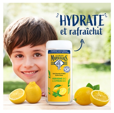 Le Petit Marseillais Gel Douche & Bain Extra Doux Citron & Verveine Bio 650 ml