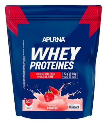 Apurna Construction Musculaire Whey Protéines 720 g - Saveur : Fraise