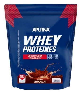 Apurna Construction Musculaire Whey Protéines 720 g - Saveur : Chocolat