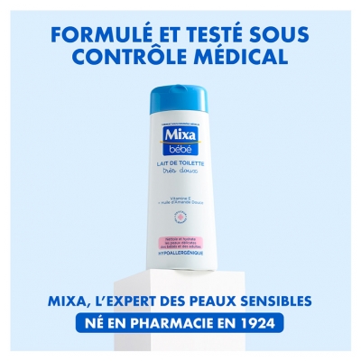 Mixa Bébé Lait de Toilette Hypoallergénique Très Doux 300 ml