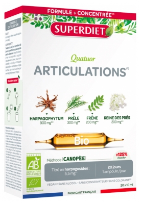Superdiet Quatuor Articulations Bio 20 Ampoules