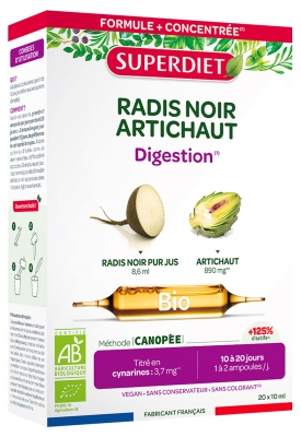 Superdiet Radis Noir Artichaut Bien-Être du Foie Bio 20 Unités