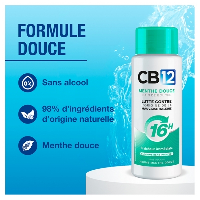 CB12 Mild Mint Bain de Bouche Menthe Douce 250 ml