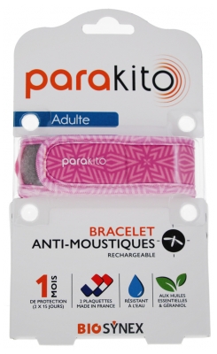Parakito Anti-Moustiques Bracelet Rechargeable Adulte - Modèle : Graphic Violet