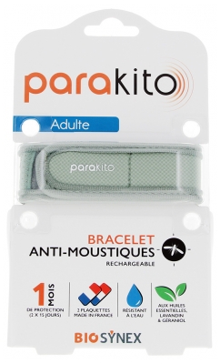 Parakito Anti-Moustiques Bracelet Rechargeable Adulte - Modèle : Kaki