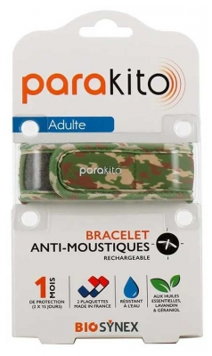 Parakito Anti-Moustiques Bracelet Rechargeable Adulte - Modèle : Camouflage