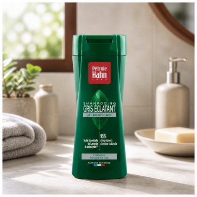 Pétrole Hahn Shampooing Gris Éclatant Déjaunissant Cheveux Poivre et Sel 250 ml