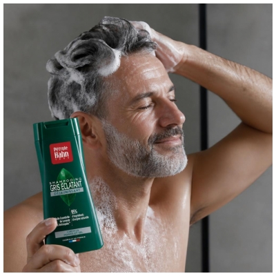 Pétrole Hahn Shampooing Gris Éclatant Déjaunissant Cheveux Poivre et Sel 250 ml
