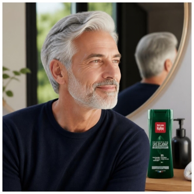 Pétrole Hahn Shampooing Gris Éclatant Déjaunissant Cheveux Poivre et Sel 250 ml