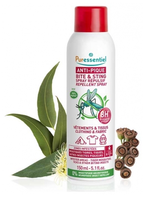 Puressentiel Spray Vêtements & Tissus Anti-Pique Pompe 360 - 150 ml